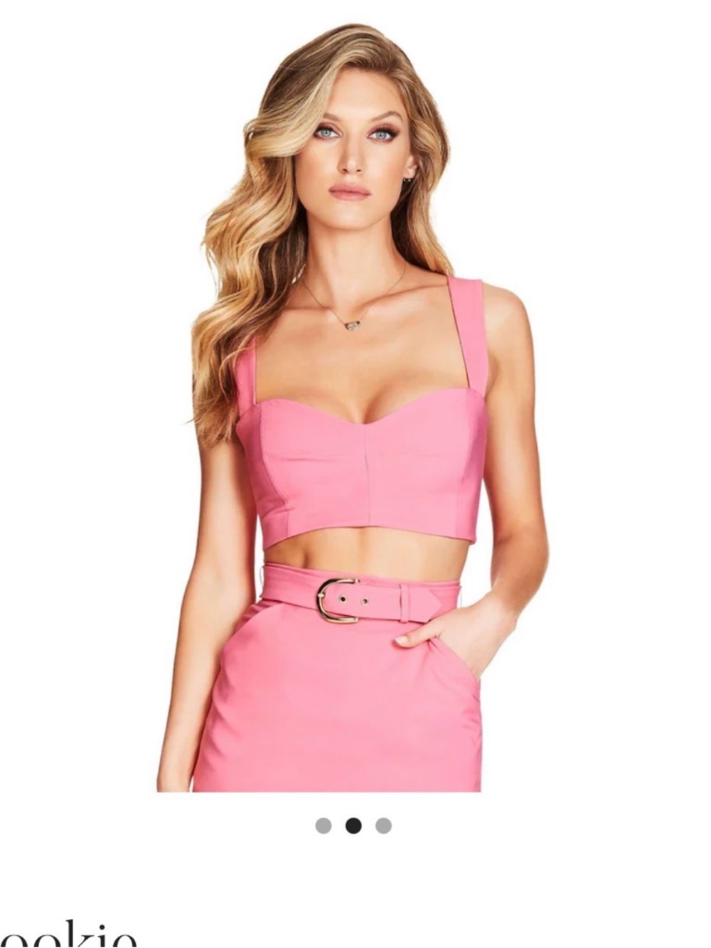 Nookie NWT Wink Pink Sweetheart Crop Top | Boned Bustier | Structured Set Top